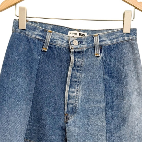 NWT Re/Done X Levi’s Amina Muaddi Patchwork Jean Indigo Size 26 - Picture 11 of 16